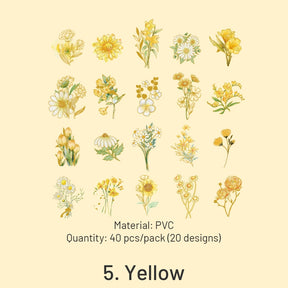 Botanical Floral Gold Foil PVC Stickers sku-5