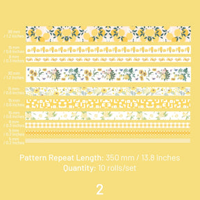 Botanical Forest Flower Washi Tape Set (10 Rolls) sku-2