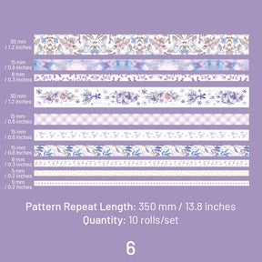 Botanical Forest Flower Washi Tape Set (10 Rolls) sku-6
