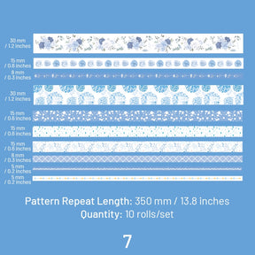 Botanical Forest Flower Washi Tape Set (10 Rolls) sku-7