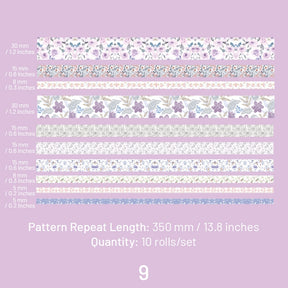 Botanical Forest Flower Washi Tape Set (10 Rolls) sku-9