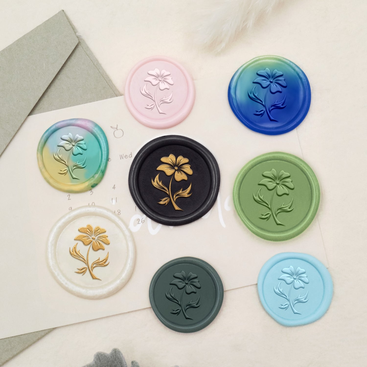 Botanical Wax Seal Stamp (18 Designs)-4 3