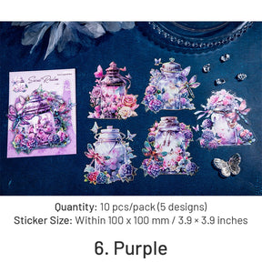 Bottle and Flower Holographic Hot Stamping PET Stickers - Stamprints12