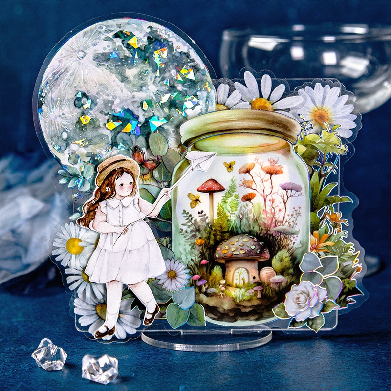 Bottle and Flower Holographic Hot Stamping PET Stickers - Stamprints6