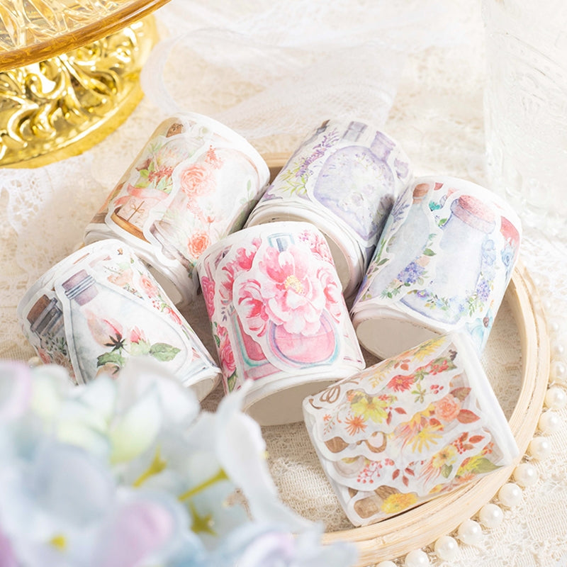 Bottle and Flower Rolled Washi Stickers a