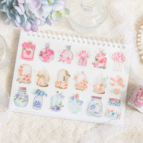 Bottle and Flower Rolled Washi Stickers b1