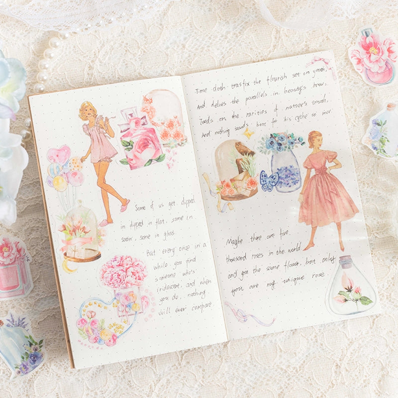 Bottle and Flower Rolled Washi Stickers b4
