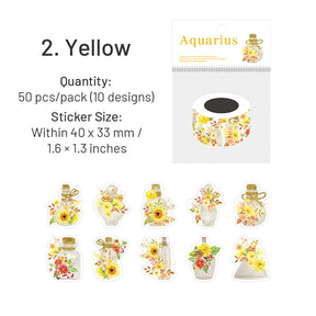Bottle and Flower Rolled Washi Stickers sku-2
