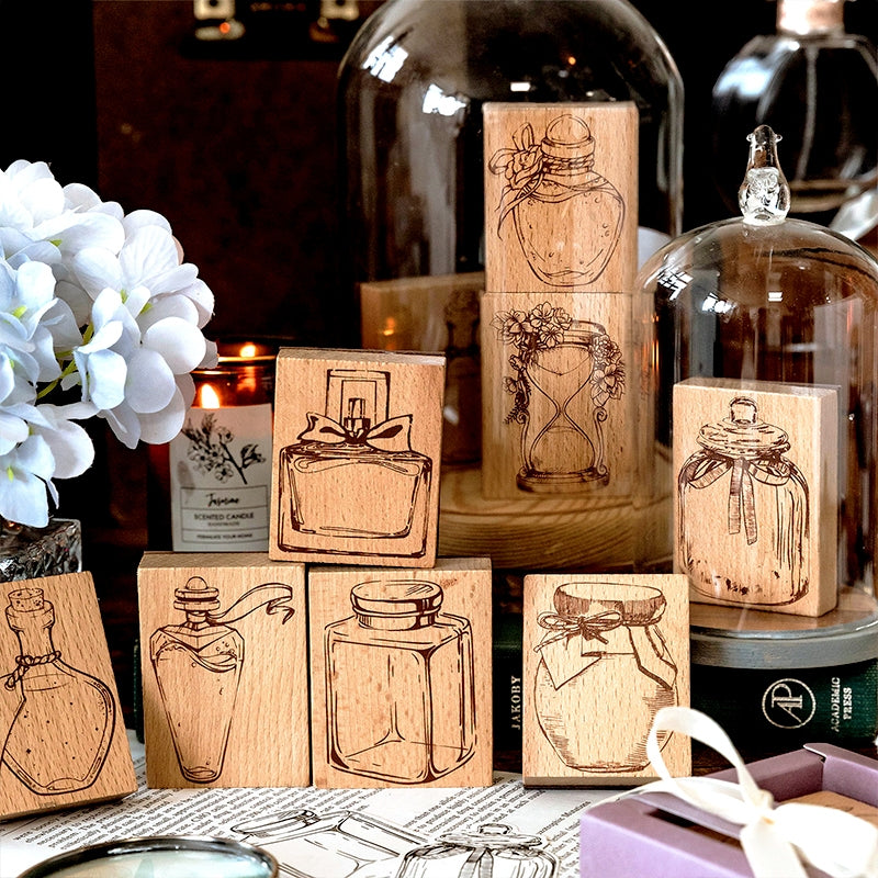 Bottle's Light and Shadow Series Bottle Theme Wooden Rubber Stamp a2