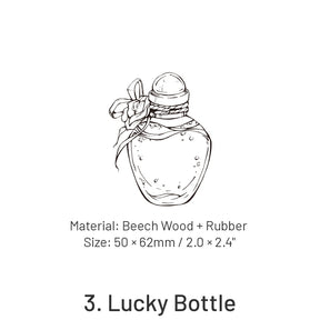 Bottle's Light and Shadow Series Bottle Theme Wooden Rubber Stamp sku-3
