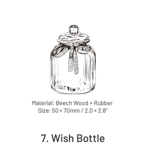 Bottle's Light and Shadow Series Bottle Theme Wooden Rubber Stamp sku-7