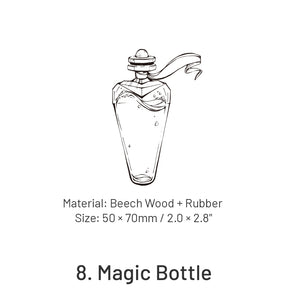 Bottle's Light and Shadow Series Bottle Theme Wooden Rubber Stamp sku-8