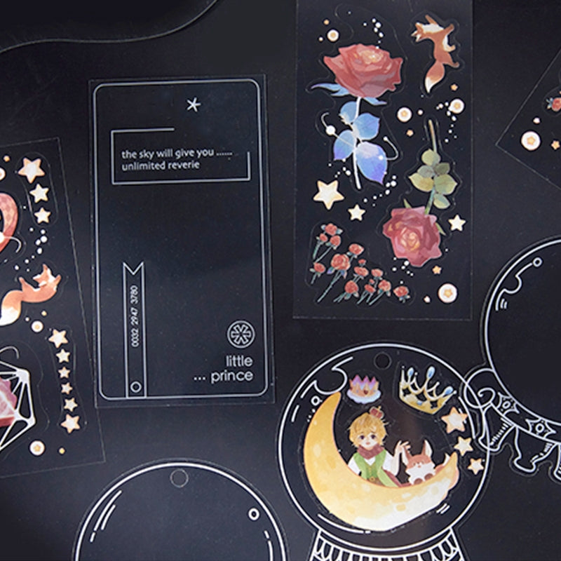 Bottles Themed PET Stickers - Dessert, Little Prince, Travel, Flower, Butterfly, Plant b7
