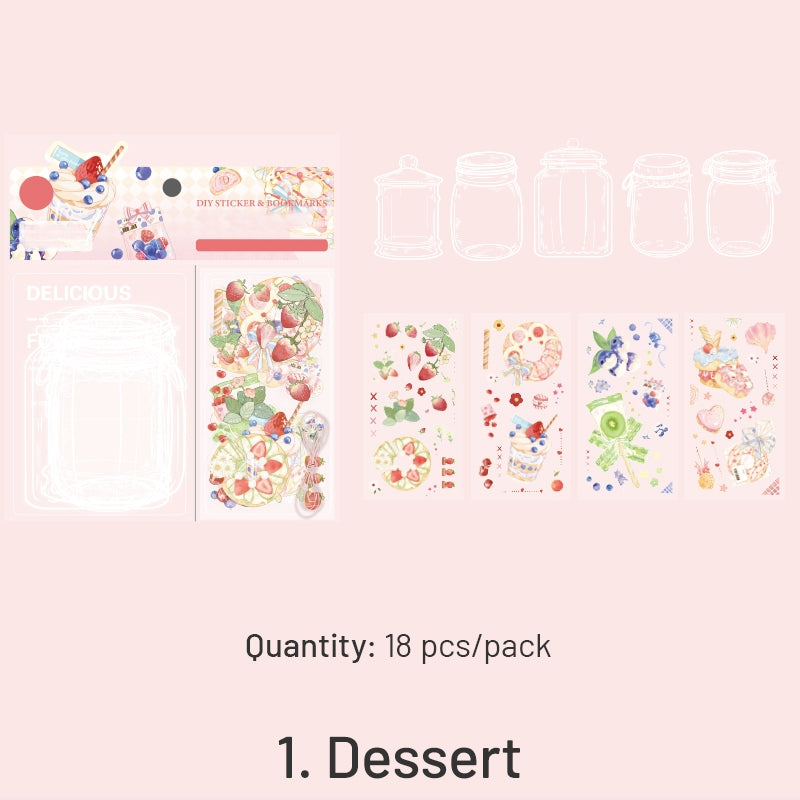 Bottles Themed PET Stickers - Dessert, Little Prince, Travel, Flower, Butterfly, Plant sku-1