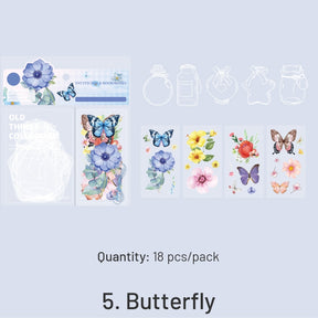 Bottles Themed PET Stickers - Dessert, Little Prince, Travel, Flower, Butterfly, Plant sku-5