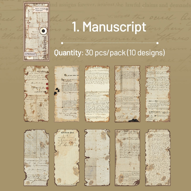 Burnt Edge Material Paper - Manuscript, Newspaper, Map, Lily, Bill sku-1