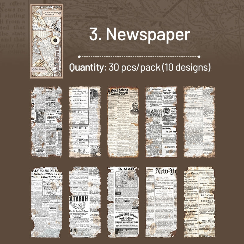 Burnt Edge Material Paper - Manuscript, Newspaper, Map, Lily, Bill sku-3