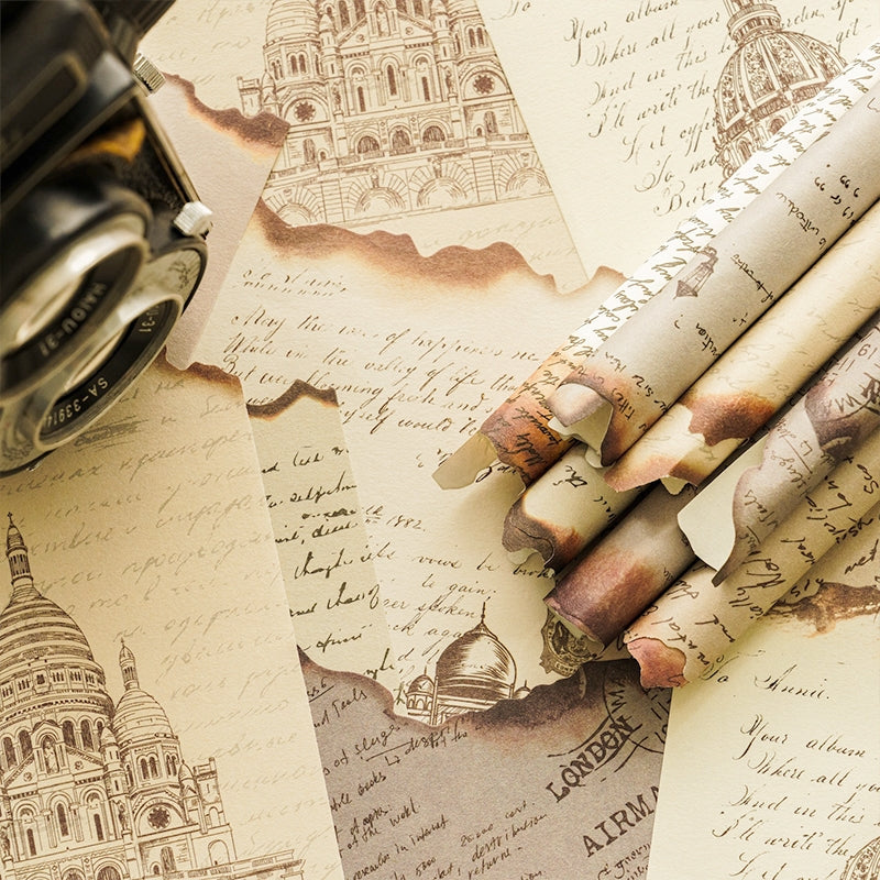 Burnt Pages Scrapbook Paper - Letters, Manuscripts, Music, Newspaper b2
