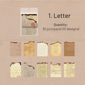Burnt Pages Scrapbook Paper - Letters, Manuscripts, Music, Newspaper sku-1