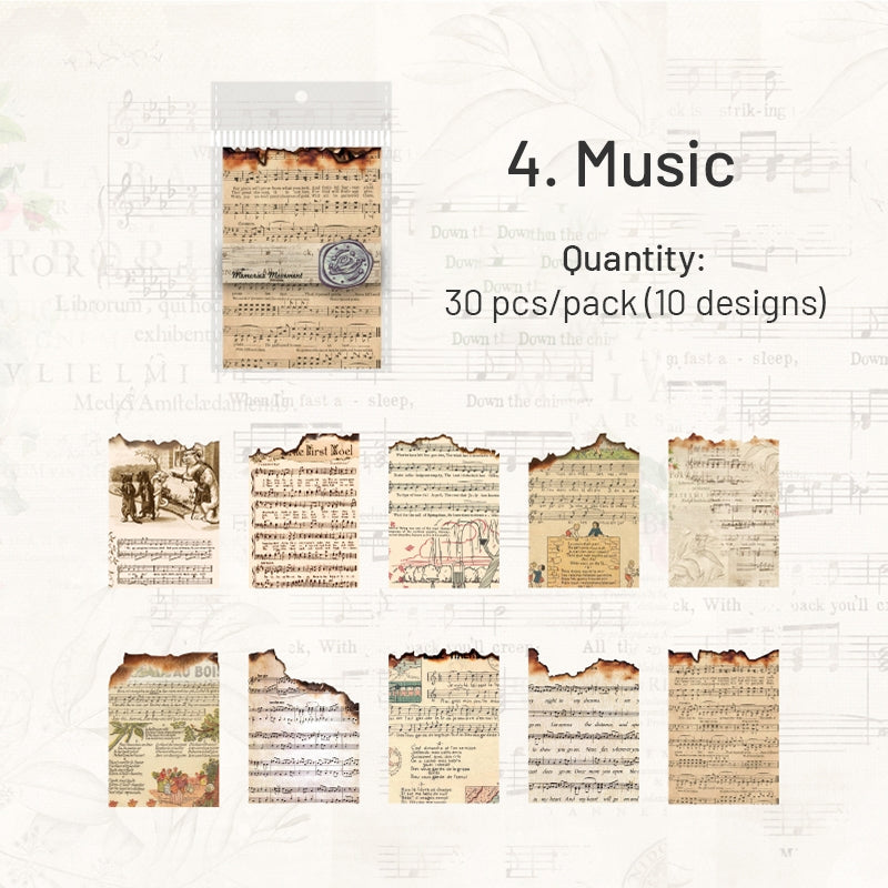 Burnt Pages Scrapbook Paper - Letters, Manuscripts, Music, Newspaper sku-4