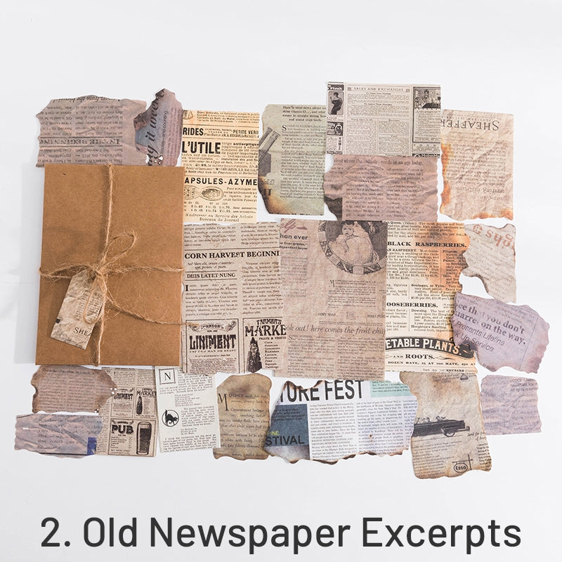 Burnt Stock Base Journal Paper - Newspapers, Mushrooms, Letters sku-2