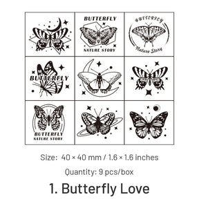 Butterflies & Starry Seas Wooden Rubber Stamp Set sku-1