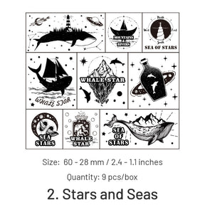 Butterflies & Starry Seas Wooden Rubber Stamp Set sku-2