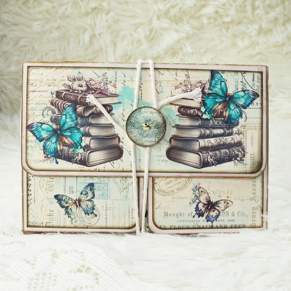 Butterfly and Book Handmade Junk Journal Folio Kit 3-1