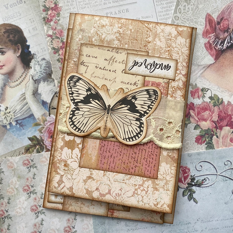 Butterfly and Flower Handmade Junk Journal Folio Kit 14001