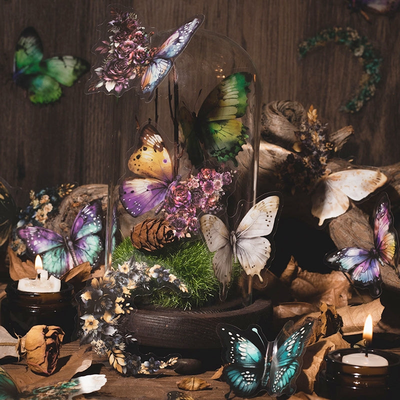 Butterfly and Moon PET Stickers b1