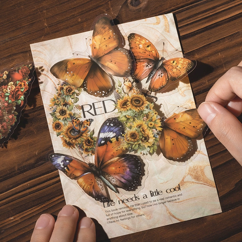 Butterfly and Moon PET Stickers b2
