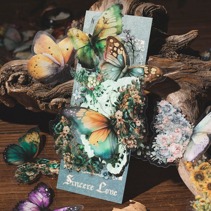 Butterfly and Moon PET Stickers b3