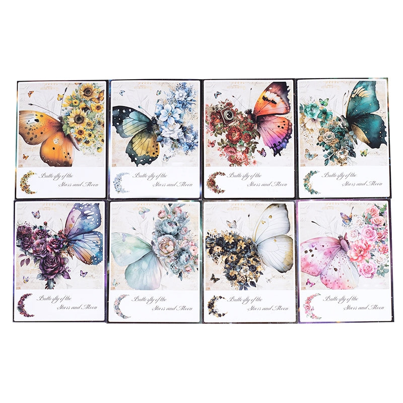 Butterfly and Moon PET Stickers b6