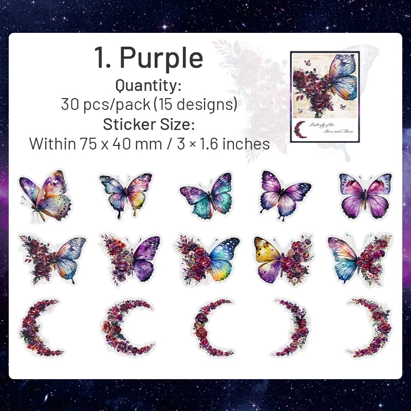 Butterfly and Moon PET Stickers sku-1