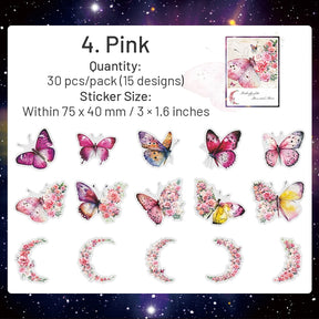 Butterfly and Moon PET Stickers sku-4