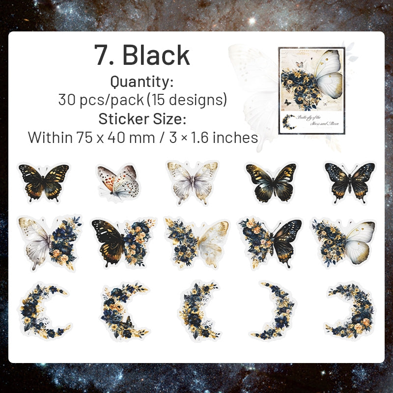 Butterfly and Moon PET Stickers sku-7