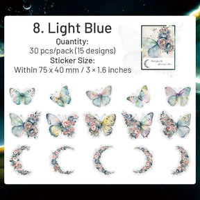 Butterfly and Moon PET Stickers sku-8