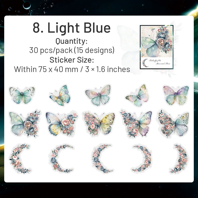 Butterfly and Moon PET Stickers sku-8