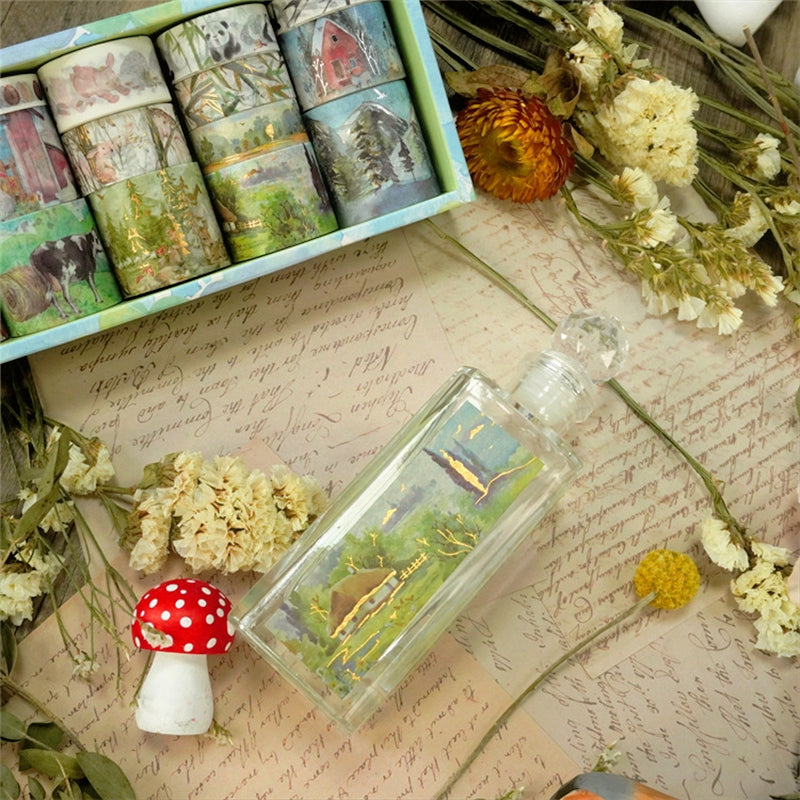 Butterfly and Nature Foil Stamped Washi Tape Set (18 Rolls) b2