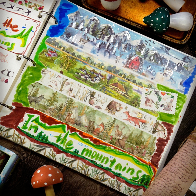 Butterfly and Nature Foil Stamped Washi Tape Set (18 Rolls) b3