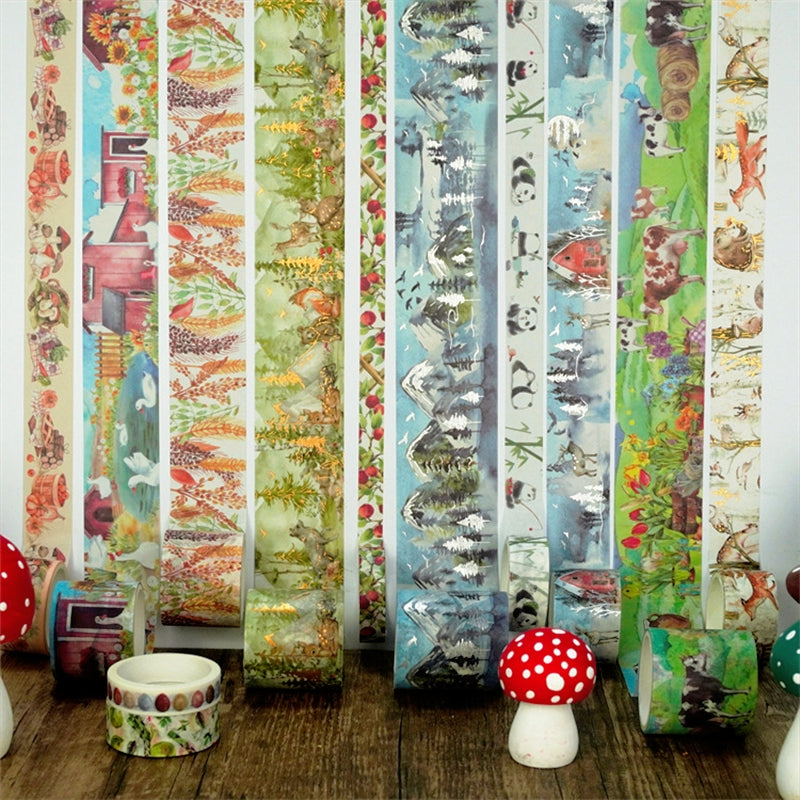 Butterfly and Nature Foil Stamped Washi Tape Set (18 Rolls) b4