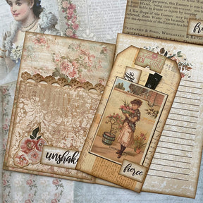 Butterfly Flower Handmade Collage Folder Pocket Storage Book b3
