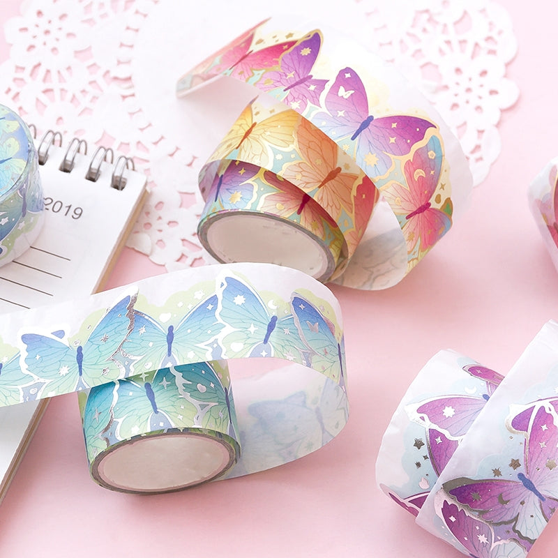 Butterfly Foil Stamped Washi Decorative Tape b7