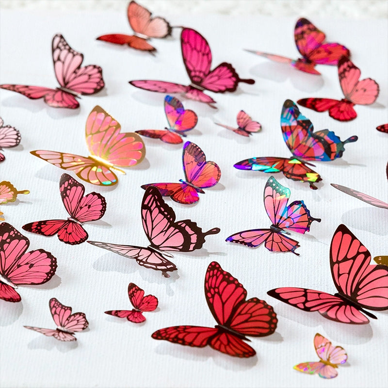 Butterfly Holographic Hot Stamping Coated Paper Sticker Sheets b2