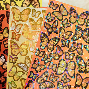 Butterfly Holographic Hot Stamping Coated Paper Sticker Sheets b6