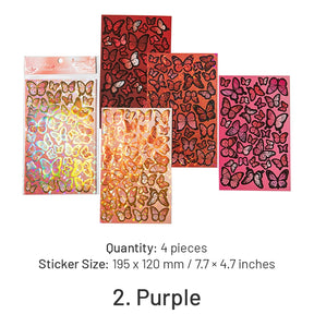 Butterfly Holographic Hot Stamping Coated Paper Sticker Sheets sku-2