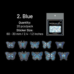 Butterfly Holographic Hot Stamping Silver PET Stickers sku-2