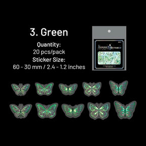 Butterfly Holographic Hot Stamping Silver PET Stickers sku-3