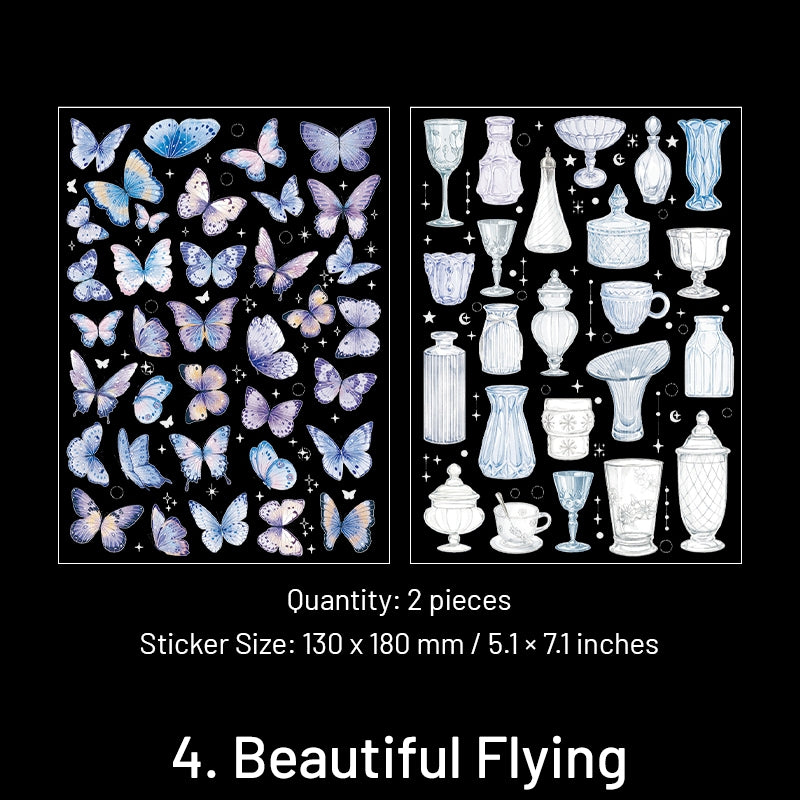 Butterfly Illustrated Book Retro PET Stickers sku-4