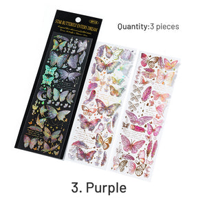 Butterfly-themed Holographic Hot Stamping PET Sticker Sheet sku-3